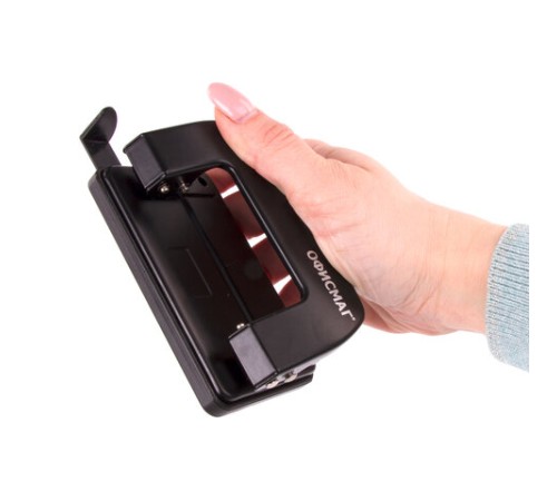 Дырокол металлический ОФИСМАГ, до 10 листов, черный, 229692