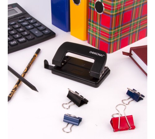 Дырокол металлический ОФИСМАГ, до 10 листов, черный, 229692