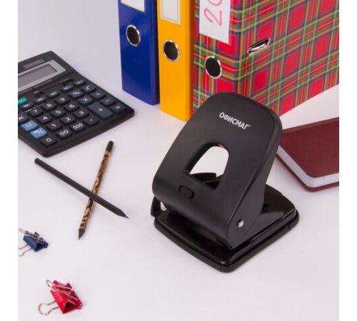 Дырокол ОФИСМАГ SUPER-40, до 40 листов, черный, 229696