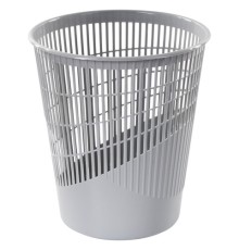 Корзина для бумаг, 11 л, сетчатая, серая, BRAUBERG, 230442