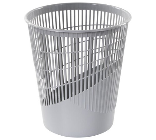 Корзина для бумаг, 11 л, сетчатая, серая, BRAUBERG, 230442