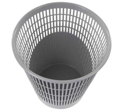 Корзина для бумаг, 11 л, сетчатая, серая, BRAUBERG, 230442