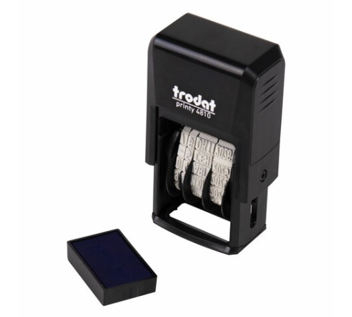 Датер-мини месяц буквами, оттиск 20 х 3,8 мм, синий, TRODAT 4810, корпус черный
