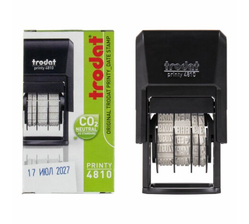 Датер-мини месяц буквами, оттиск 20 х 3,8 мм, синий, TRODAT 4810, корпус черный