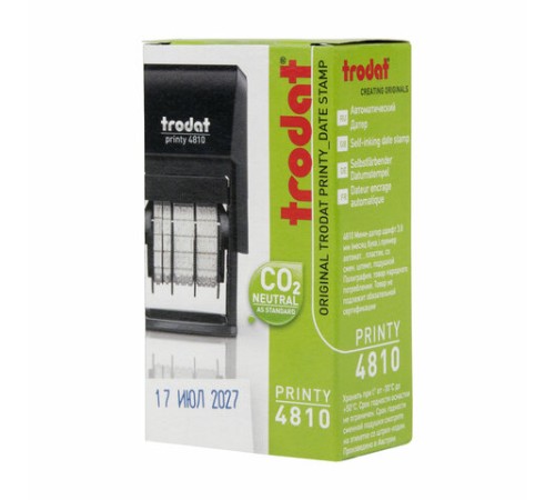 Датер-мини месяц буквами, оттиск 20 х 3,8 мм, синий, TRODAT 4810, корпус черный