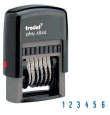 Нумератор 6-разрядный, оттиск 25х4 мм, синий, TRODAT 4846, корпус черный