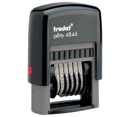 Нумератор 6-разрядный, оттиск 25х4 мм, синий, TRODAT 4846, корпус черный