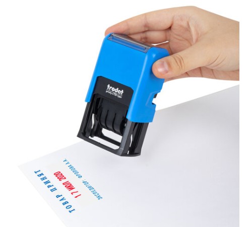 Датер самонаборный, 2 строки + дата, оттиск 41х24 мм, сине-красный, TRODAT 4750, касса в комплекте, 4755
