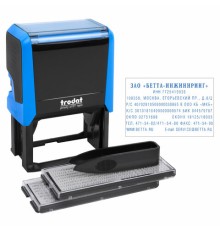 Штамп самонаборный 8-строчный, оттиск 60х40 мм, синий без рамки, TRODAT 4927/DB, КАССЫ В КОМПЛЕКТЕ, 4957