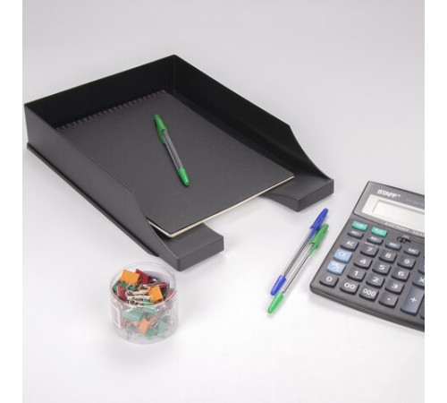 Лоток горизонтальный для бумаг BRAUBERG-CONTRACT, А4 (340х254х66,5 мм), черный, 230879