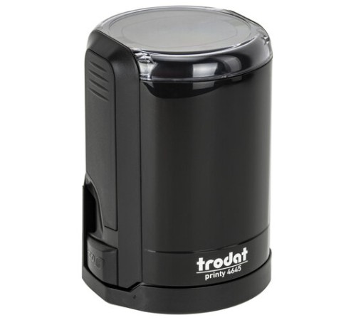 Оснастка для печатей, оттиск D=45 мм, синий, TRODAT 4645, корпус черный, крышка, подушка