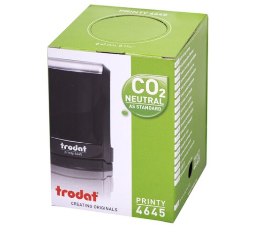 Оснастка для печатей, оттиск D=45 мм, синий, TRODAT 4645, корпус черный, крышка, подушка