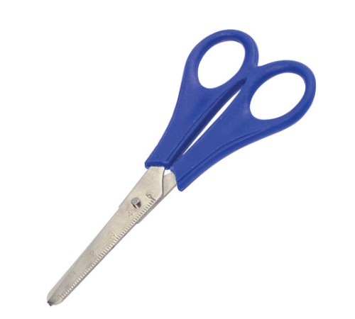 Ножницы ПИФАГОР, 135 мм, с линейкой, ассорти, в дисплее, 230936