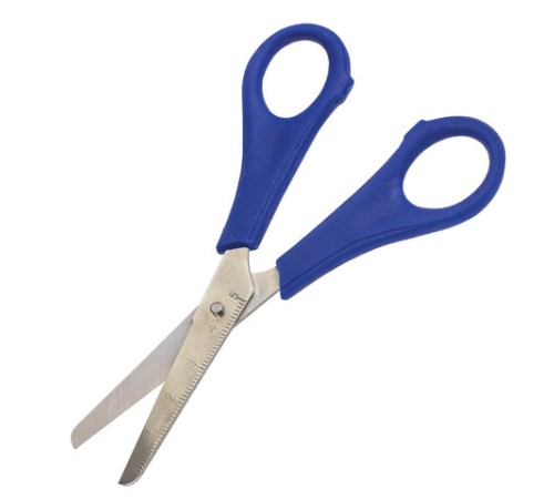 Ножницы ПИФАГОР, 135 мм, с линейкой, ассорти, в дисплее, 230936