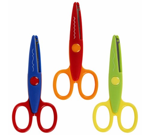 Ножницы ПИФАГОР, 135 мм, фигурное лезвие, ассорти, в дисплее, 230938