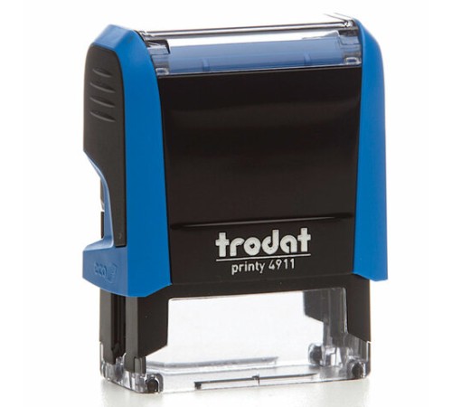 Штамп самонаборный 3-строчный, оттиск 38х14 мм, синий без рамки, TRODAT 4911P4/DB, КАССА В КОМПЛЕКТЕ, 4911/DB