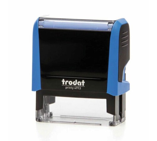 Штамп самонаборный 5-строчный, оттиск 58х22 мм, синий без рамки, TRODAT 4913P4/DB, КАССЫ В КОМПЛЕКТЕ, 4913/DB