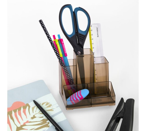 Подставка-органайзер BRAUBERG-CONTRACT, 109х95х101,5 мм, 5 отделений, тонированная, 230994