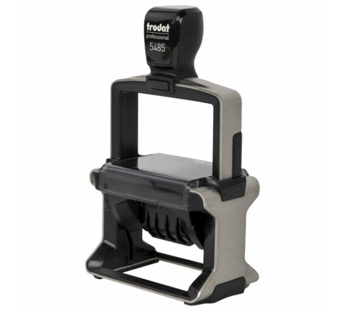 Датер самонаборный металлический, 6 строк+дата, оттиск 68х47 мм, сине-красный, TRODAT 5485, кассы в комплекте