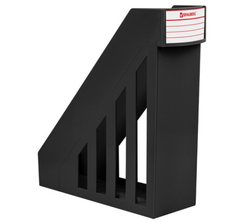 Лоток вертикальный для бумаг, увеличенная ширина (277х100х290 мм), BRAUBERG-MAXI, черный, 231050