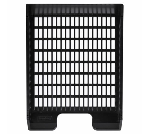 Лоток горизонтальный для бумаг BRAUBERG-MAXI, с пазами, А4 (358х272х69 мм), сетчатый, черный, 231141