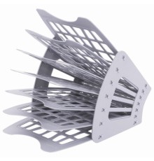 Лоток для бумаг веерный BRAUBERG-SMART, 7-ми секционный, сетчатый, серый, 231144