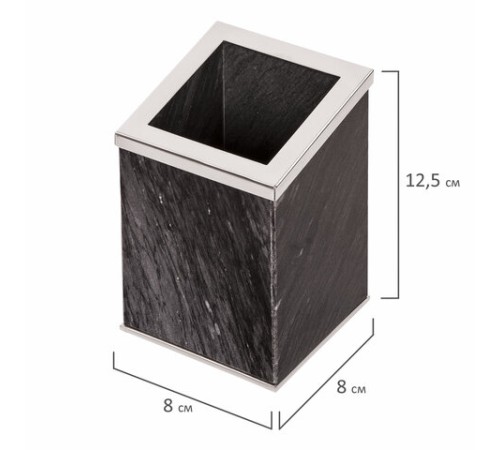 Набор настольный GALANT из мрамора, 8 предметов, черный мрамор/серебристые металлические детали, 231192