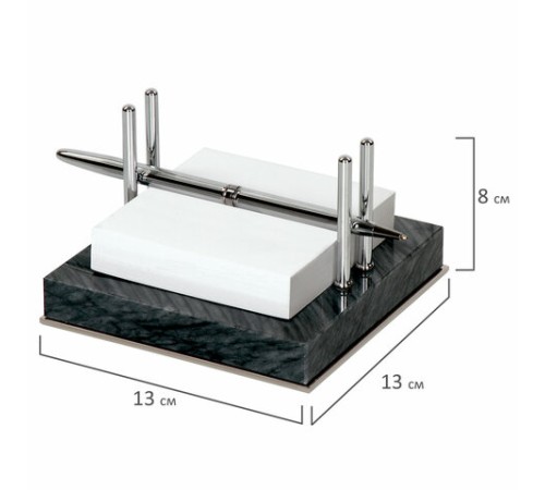 Набор настольный GALANT из мрамора, 8 предметов, черный мрамор/серебристые металлические детали, 231192