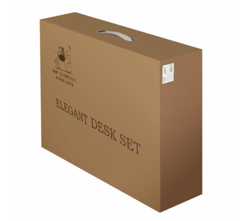 Набор настольный GALANT из мрамора, 8 предметов, черный мрамор/серебристые металлические детали, 231192