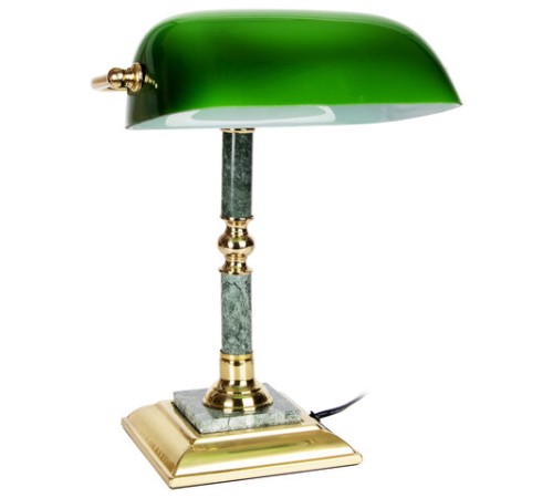 Светильник настольный из мрамора GALANT, основание - зеленый мрамор с золотистой отделкой, 231197