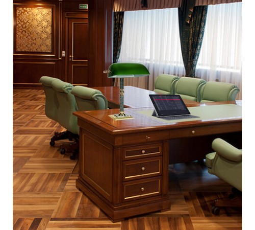 Светильник настольный из мрамора GALANT, основание - зеленый мрамор с золотистой отделкой, 231197