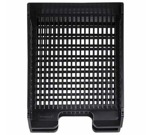 Лотки горизонтальные для бумаг, НАБОР 2 шт. (358х272х138 мм), сетчатые, черные, BRAUBERG-MAXI, 231360