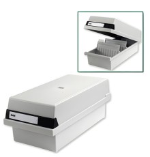 Картотека пластиковая ФОРМАТ А5 (210х148 мм) горизонтальная на 1300 карт, с крышкой, серая, HAN (Германия), HA955/11