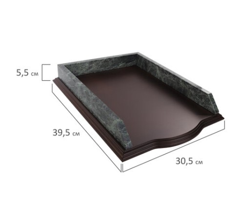 Набор настольный GALANT из мрамора, 7 предметов, зеленый мрамор/отделка красное дерево, 231485