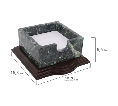 Набор настольный GALANT из мрамора, 7 предметов, зеленый мрамор/отделка красное дерево, 231485