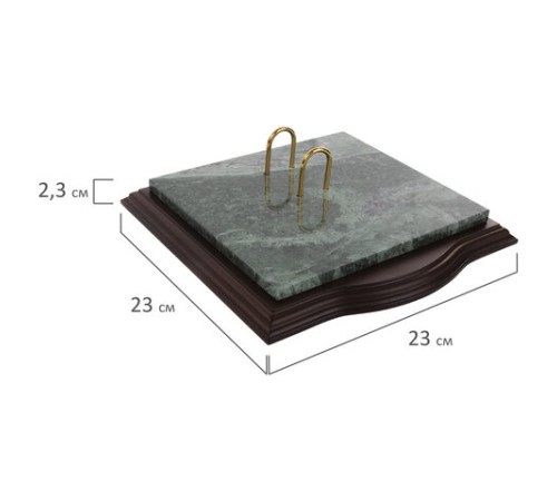Набор настольный GALANT из мрамора, 7 предметов, зеленый мрамор/отделка красное дерево, 231485