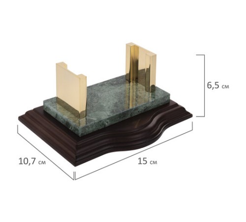 Набор настольный GALANT из мрамора, 7 предметов, зеленый мрамор/отделка красное дерево, 231485