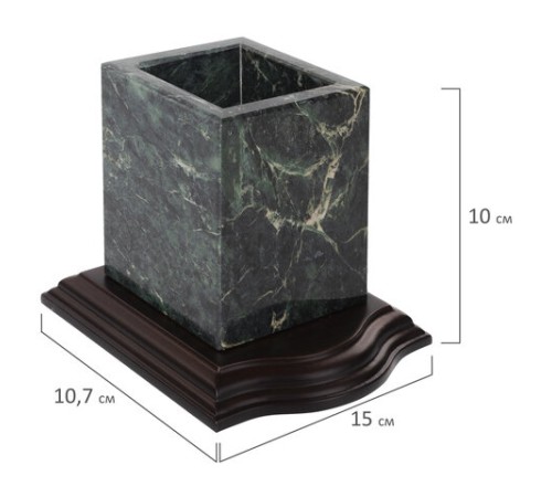 Набор настольный GALANT из мрамора, 7 предметов, зеленый мрамор/отделка красное дерево, 231485