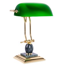 Светильник настольный из мрамора GALANT, основание - зеленый мрамор с золотистой отделкой, 231488