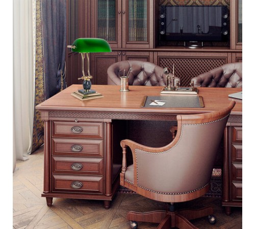 Светильник настольный из мрамора GALANT, основание - зеленый мрамор с золотистой отделкой, 231488