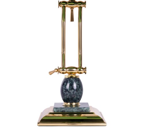 Светильник настольный из мрамора GALANT, основание - зеленый мрамор с золотистой отделкой, 231488