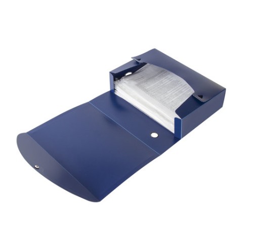 Короб архивный (330х245 мм), 70 мм, пластик, разборный, до 750 листов, синий, 0,9 мм, BRAUBERG 