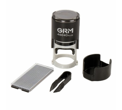 Печать самонаборная 2 круга, оттиск D=40 мм синий, GRM 46040, крышка, КАССА В КОМПЛЕКТЕ, 111000020