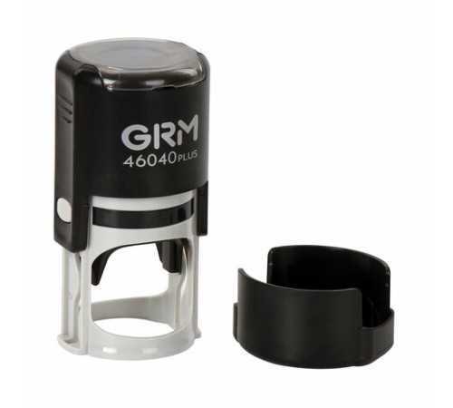 Оснастка для печатей, оттиск D=40 мм, синий, GRM 46040, корпус черный, крышка, подушка, 120900004