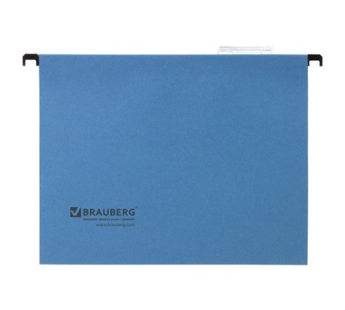 Подвесные папки А4 (350х245 мм), до 80 листов, КОМПЛЕКТ 10 шт., синие, картон, BRAUBERG (Италия), 231789