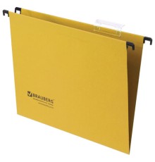 Подвесные папки А4 (350х245 мм), до 80 листов, КОМПЛЕКТ 10 шт., желтые, картон, BRAUBERG (Италия), 231790