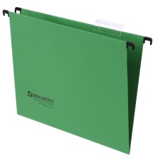 Подвесные папки А4 (350х245 мм), до 80 листов, КОМПЛЕКТ 10 шт., зеленые, картон, BRAUBERG (Италия), 231791