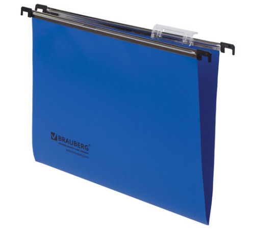 Подвесные папки А4 (350х245 мм), до 80 листов, КОМПЛЕКТ 5 шт., пластик, синие, BRAUBERG (Италия), 231797
