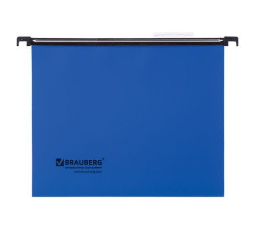 Подвесные папки А4 (350х245 мм), до 80 листов, КОМПЛЕКТ 5 шт., пластик, синие, BRAUBERG (Италия), 231797