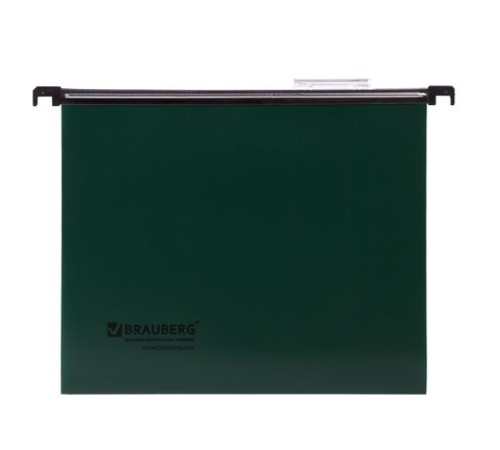 Подвесные папки А4 (350х245 мм), до 80 листов, КОМПЛЕКТ 5 шт., пластик, зеленые, BRAUBERG (Италия), 231799